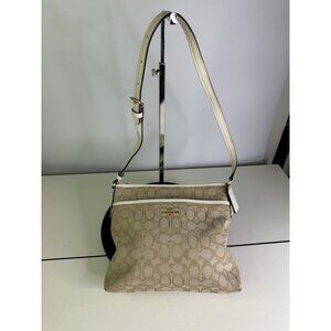 MODIFIED - COACH Signature File Bag Tan/Ivory  F29960